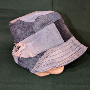 Distressed Color Block Denim Bucket